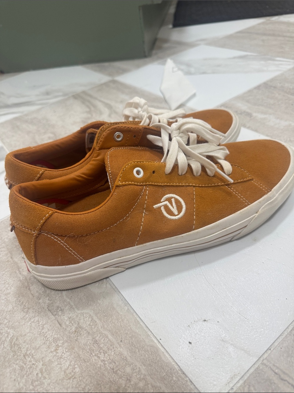 Vans Low-Top Sneakers in Burnt Orange with Cream Laces